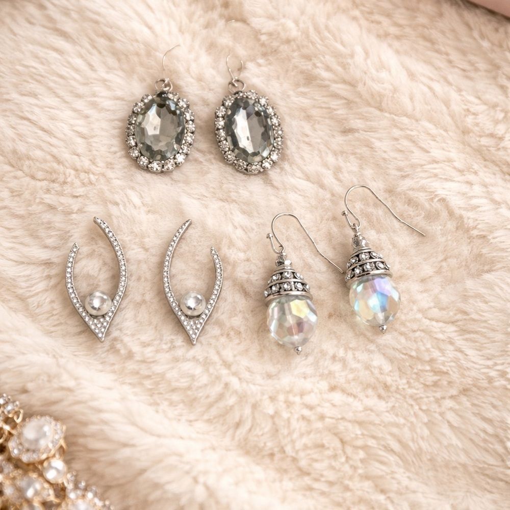 Earrings Set Rhinestone Pearl Crystal